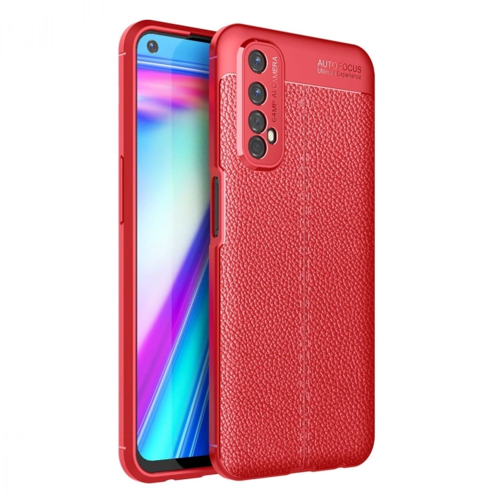 Realme 7 Kılıf Auto Focus Kapak - Kırmızı