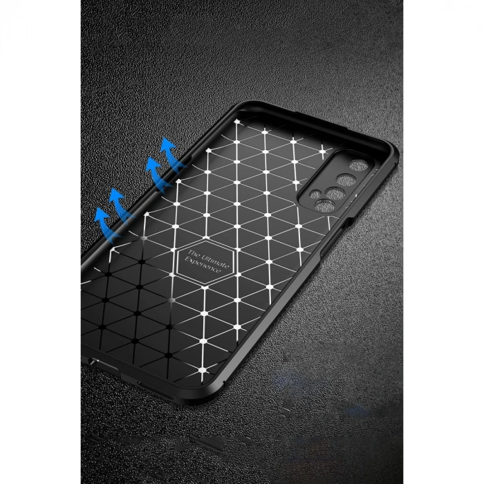 Realme 7 Kılıf Auto Focus Karbon Kapak - Kahverengi