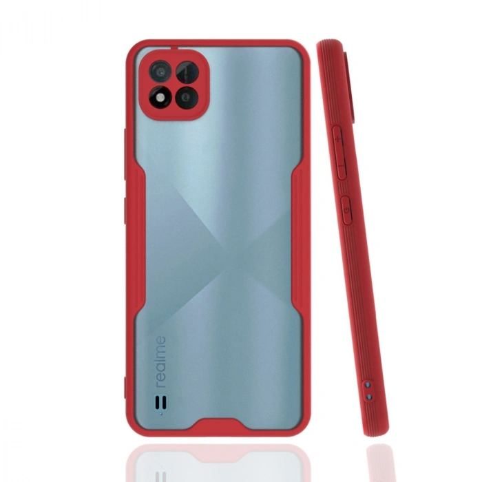 Realme C11 2021 Kılıf Platin Silikon - Kırmızı