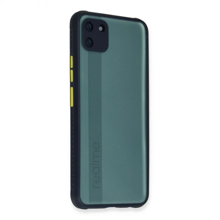 Realme C11 Kılıf Miami Şeffaf Silikon - Lacivert
