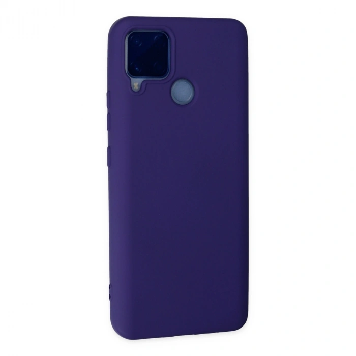 Realme C15 Kılıf Nano İçi Kadife Silikon - Mor