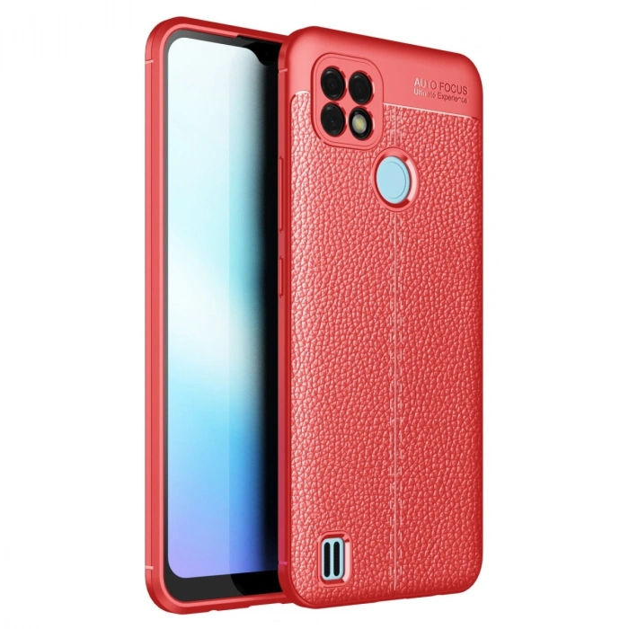 Realme C21 Kılıf Auto Focus Kapak - Kırmızı