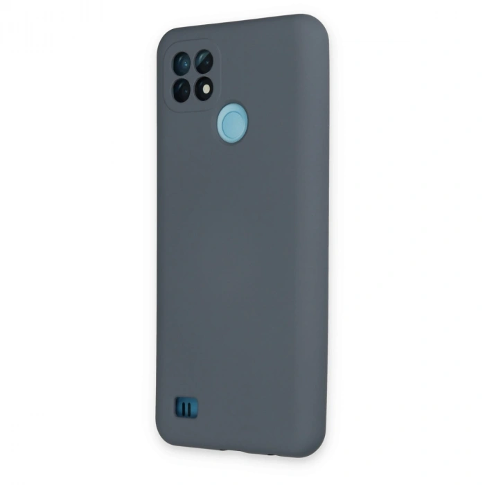 Realme C21 Kılıf Nano İçi Kadife Silikon - Gri