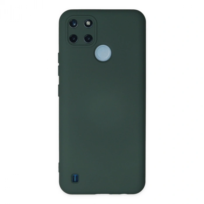 Realme C25y Kılıf Nano İçi Kadife Silikon - Koyu Yeşil