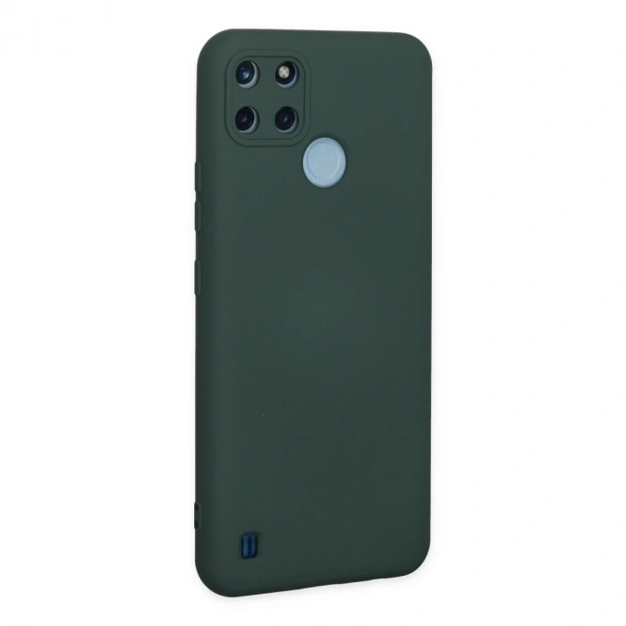 Realme C25y Kılıf Nano İçi Kadife Silikon - Koyu Yeşil
