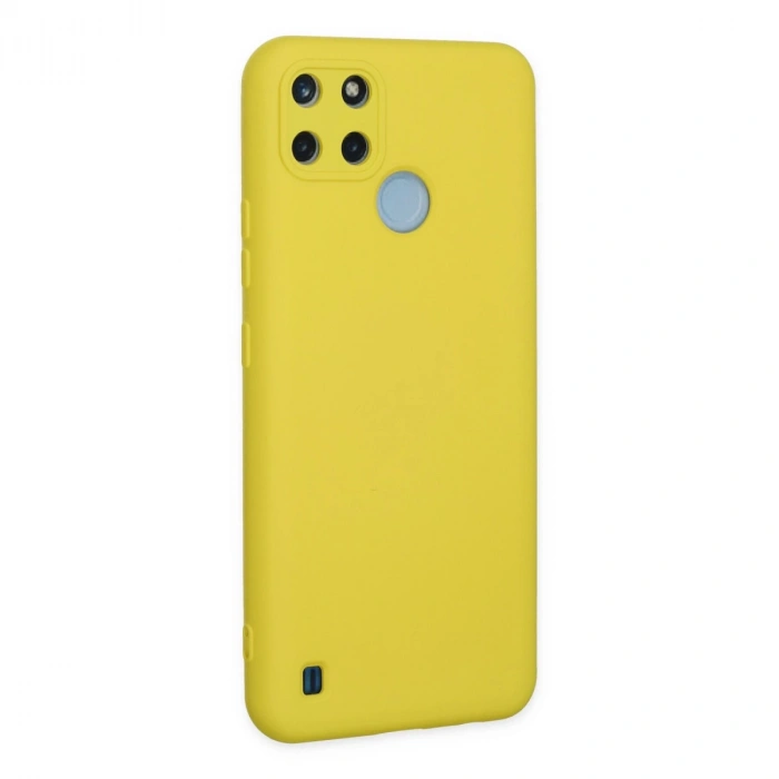 Realme C25y Kılıf Nano İçi Kadife Silikon - Sarı