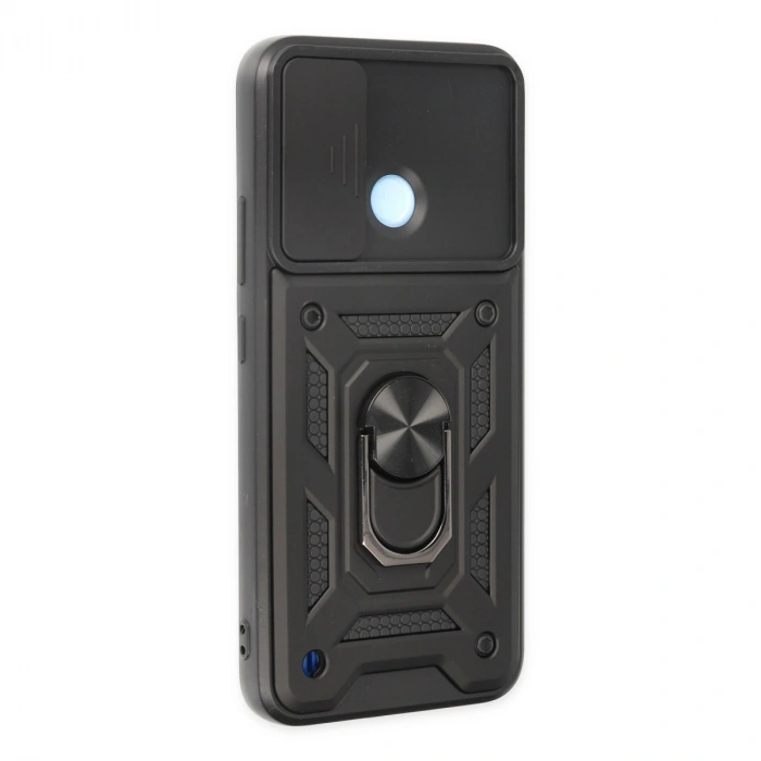 Realme C25y Kılıf Pars Lens Yüzüklü Silikon - Siyah