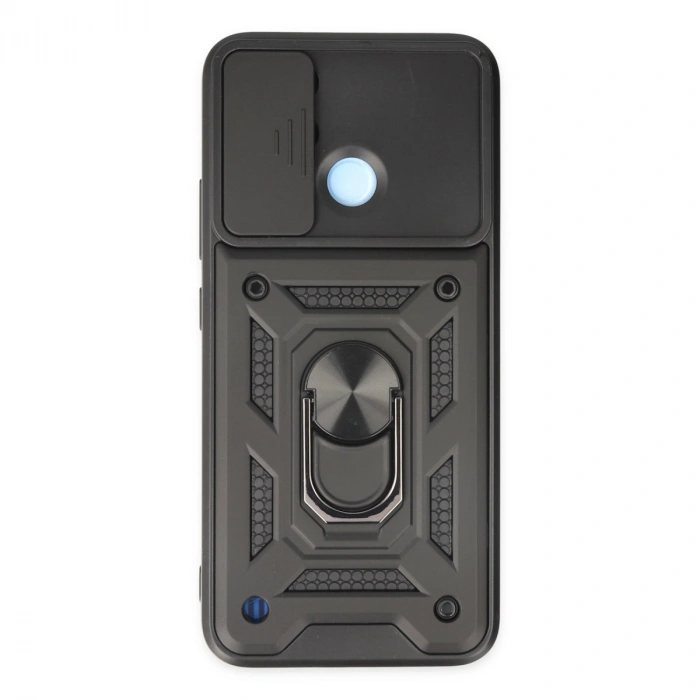 Realme C25y Kılıf Pars Lens Yüzüklü Silikon - Siyah