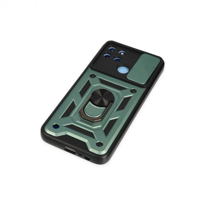 Realme C25y Kılıf Pars Lens Yüzüklü Silikon - Yeşil