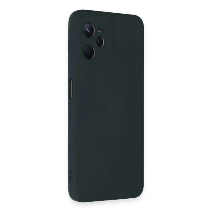 Realme C35 Kılıf Nano İçi Kadife Silikon - Koyu Yeşil