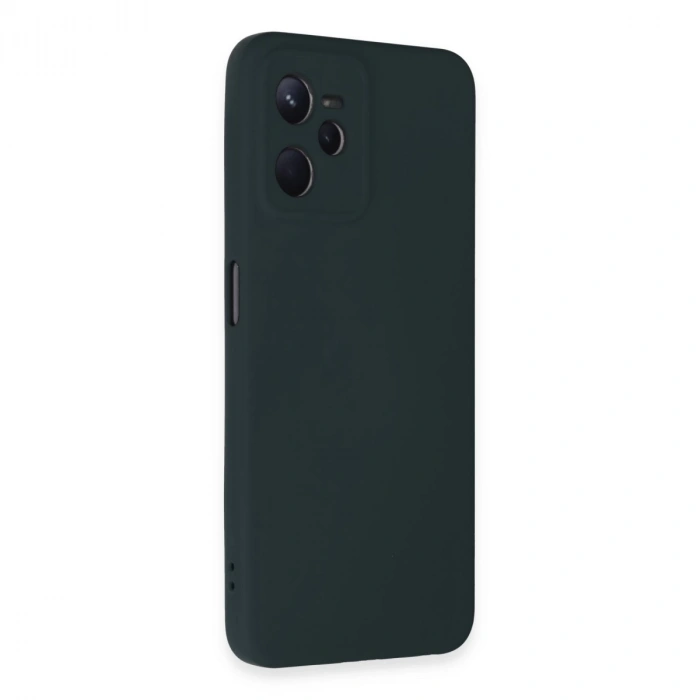 Realme C35 Kılıf Nano İçi Kadife Silikon - Koyu Yeşil