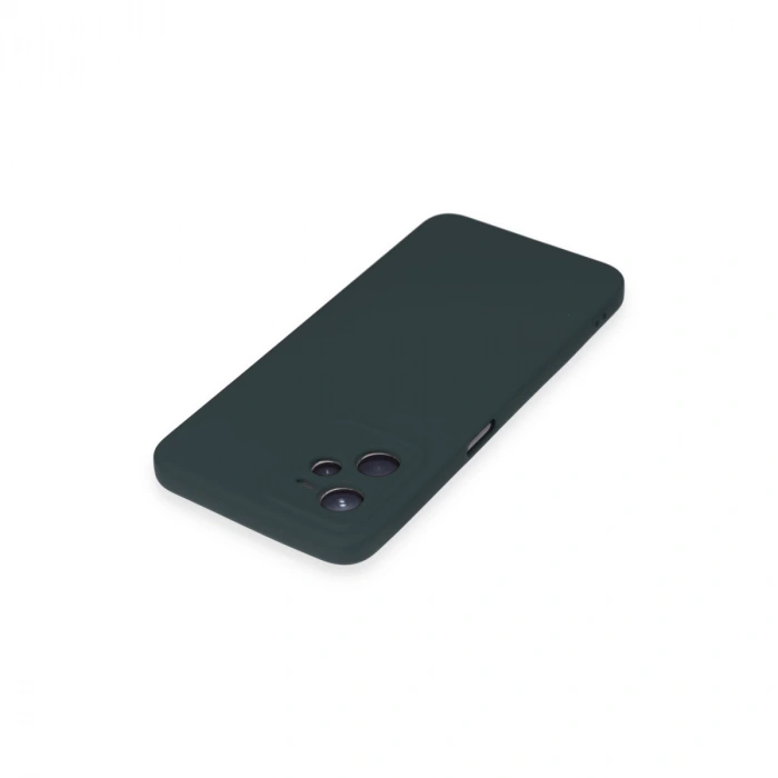 Realme C35 Kılıf Nano İçi Kadife Silikon - Koyu Yeşil