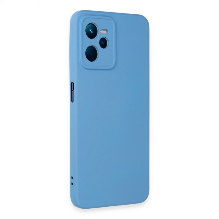 Realme C35 Kılıf Nano İçi Kadife Silikon - Mavi