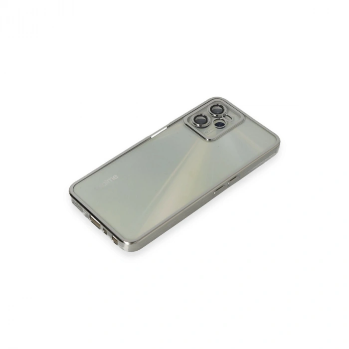 Realme C35 Kılıf Razer Lensli Silikon - Gümüş