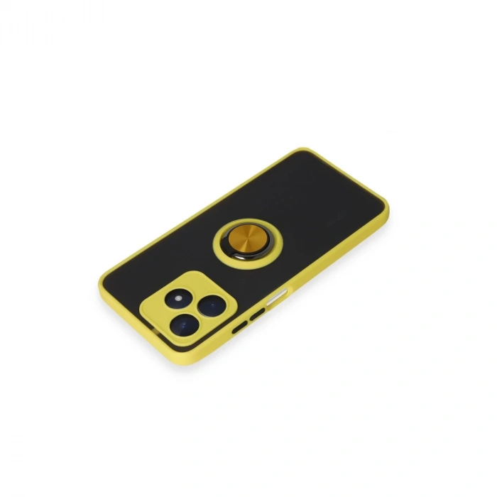 Realme C53 Kılıf Montreal Yüzüklü Silikon Kapak - Sarı
