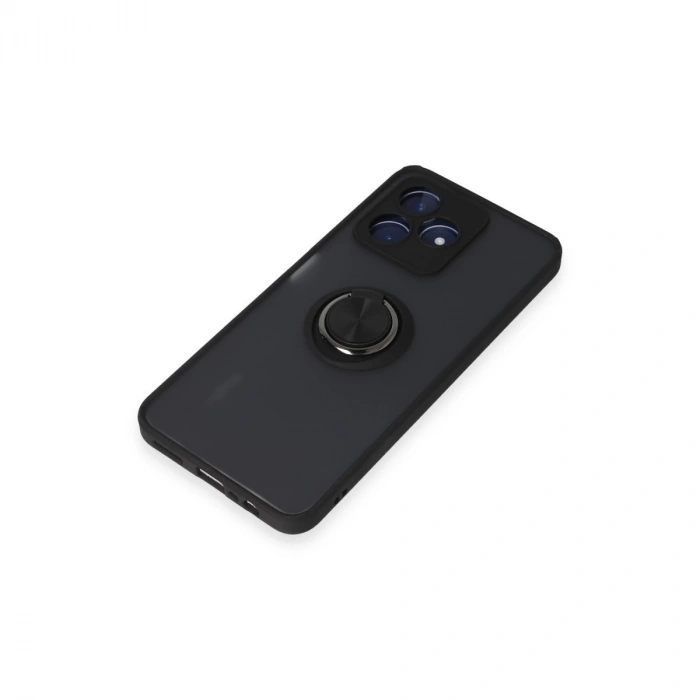 Realme C53 Kılıf Montreal Yüzüklü Silikon Kapak - Siyah