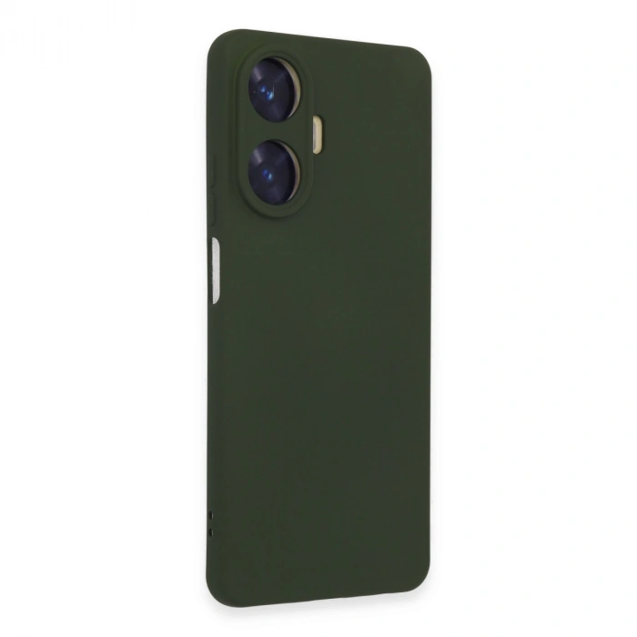Realme C55 Kılıf Nano İçi Kadife Silikon - Koyu Yeşil