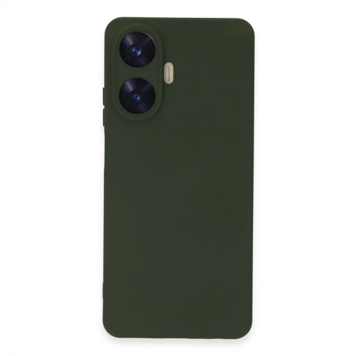 Realme C55 Kılıf Nano İçi Kadife Silikon - Koyu Yeşil