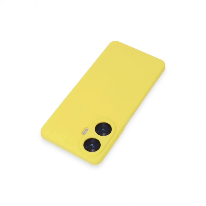 Realme C55 Kılıf Nano İçi Kadife Silikon - Sarı