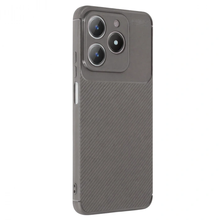 Realme C61 Kılıf Auto Focus Karbon Kapak - Gri