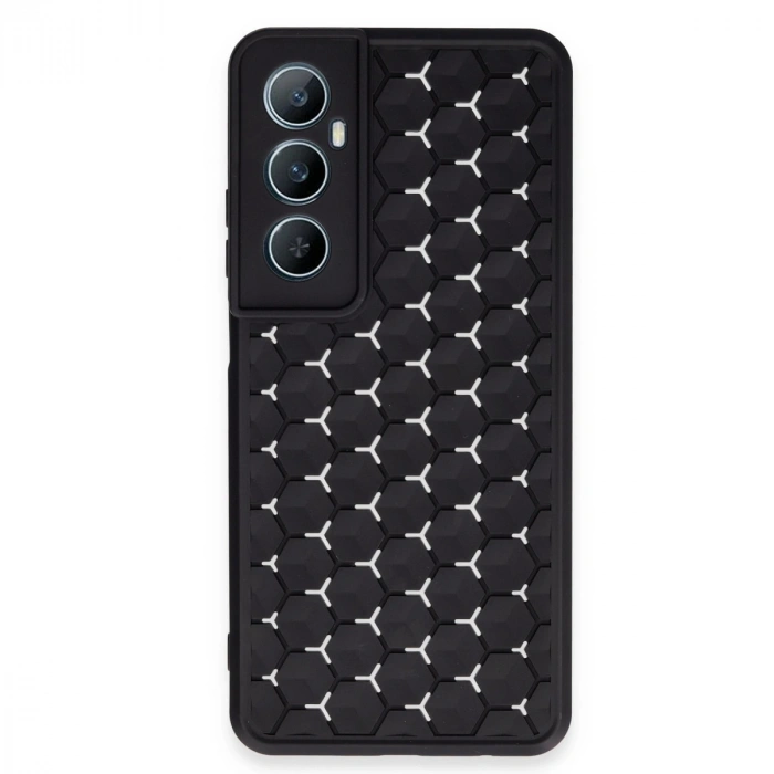 Realme C65 Kılıf Petek Silikon Kapak - Siyah