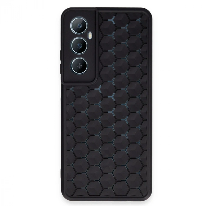 Realme C65 Kılıf Petek Silikon Kapak - Siyah