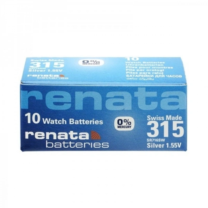 Renata 315 Sr716sw 1.55v Alkalin Saat Pili 10 Adet