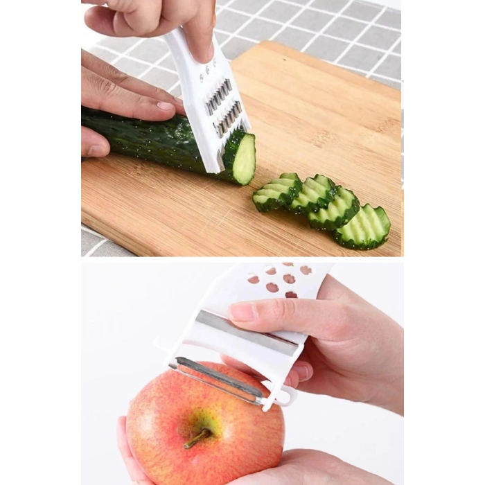 Rende Soyacak 5 Fonksiyonlu Sebze Meyve Soyucu Patates Havuç Salatalık Zencefil Doğrayıcı (599)