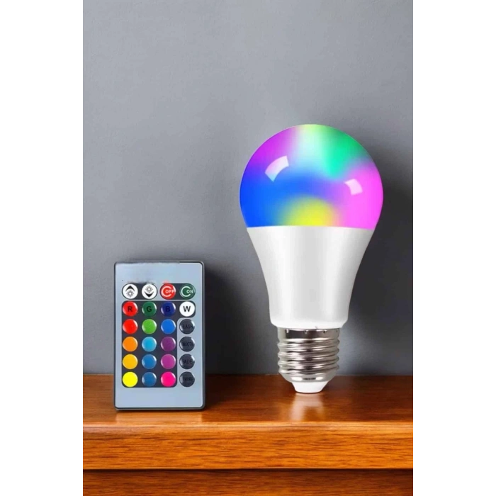 Renk Değiştirebilen Rgb Işıklı Led Ampul A+enerji 10 Watt Led Işık