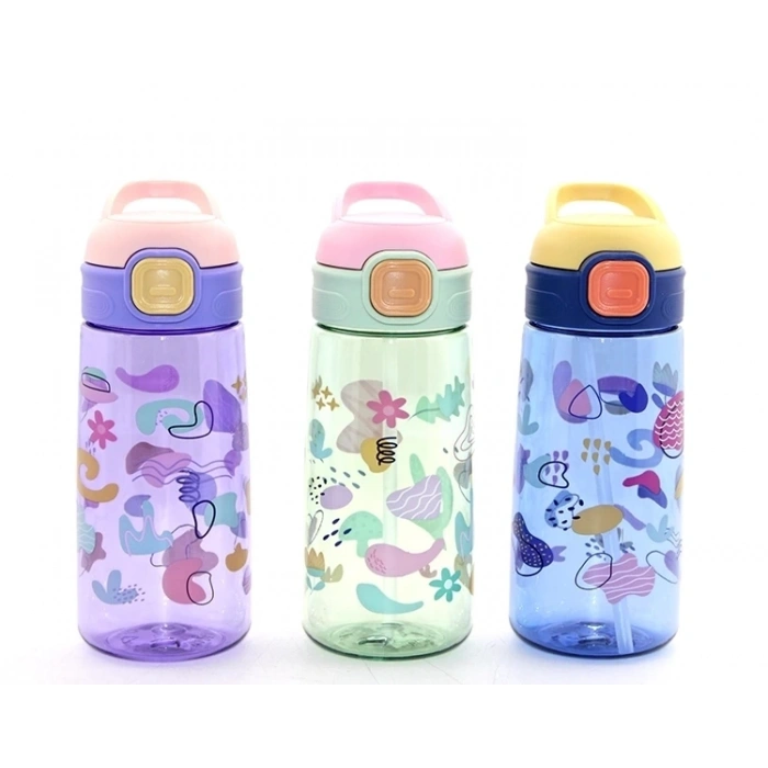 Renkli Pipetli Suluk 600 Ml Bpa İçermez Alk2968