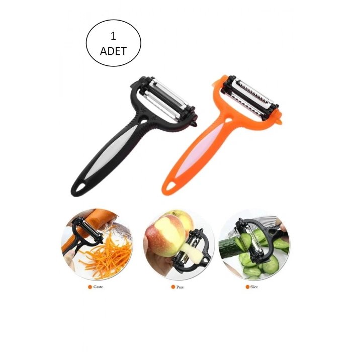 Renkli Saplı 3 Başlı Çelik Soyacak  Soyucu (599)