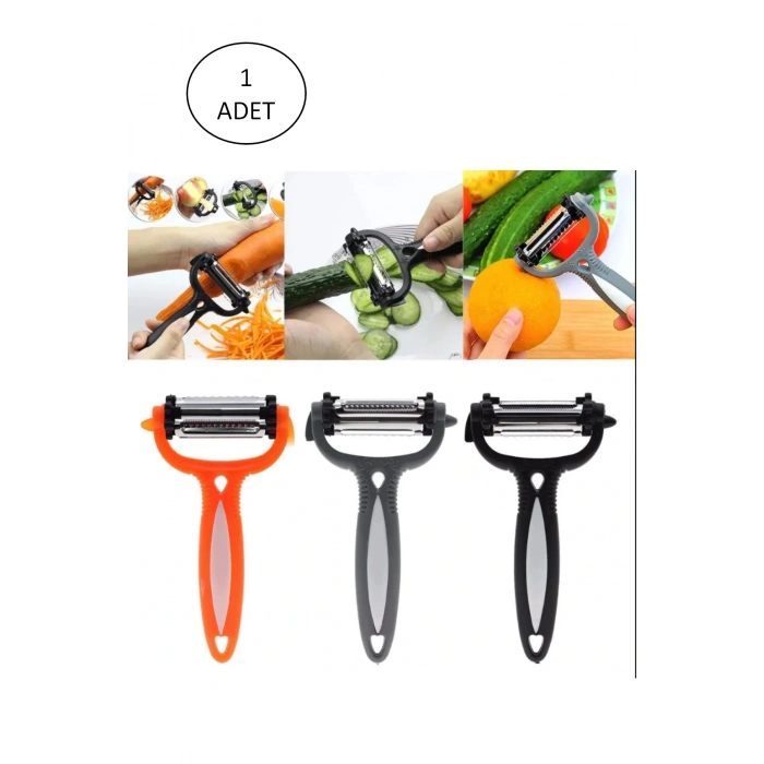 Renkli Saplı 3 Başlı Çelik Soyacak  Soyucu (599)