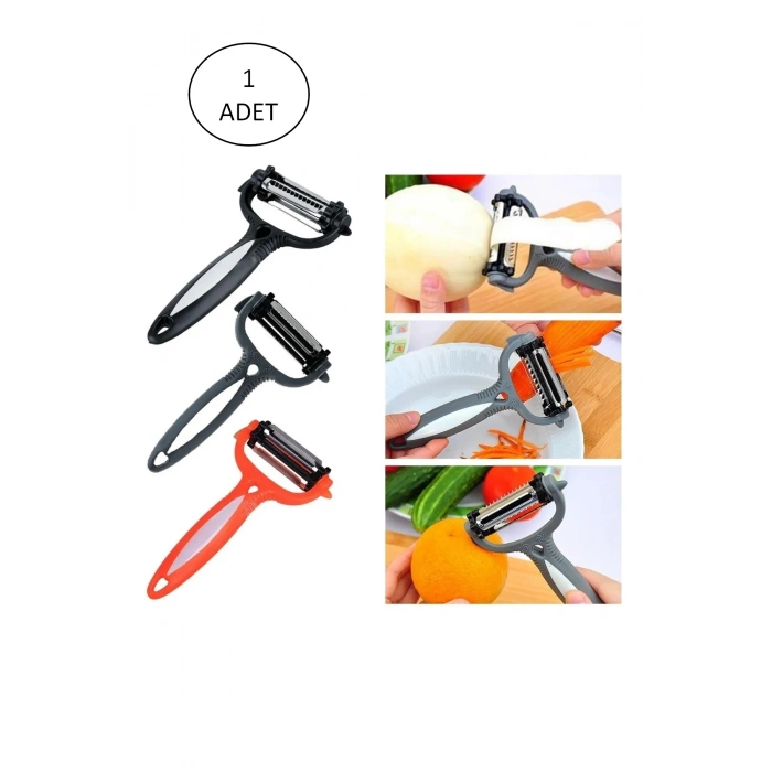 Renkli Saplı 3 Başlı Çelik Soyacak  Soyucu (599)