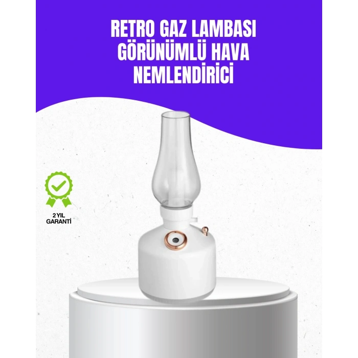 Retro Gaz Lambası Görünümlü Ledli Buhar Püskürtücü Aroma Difüzör