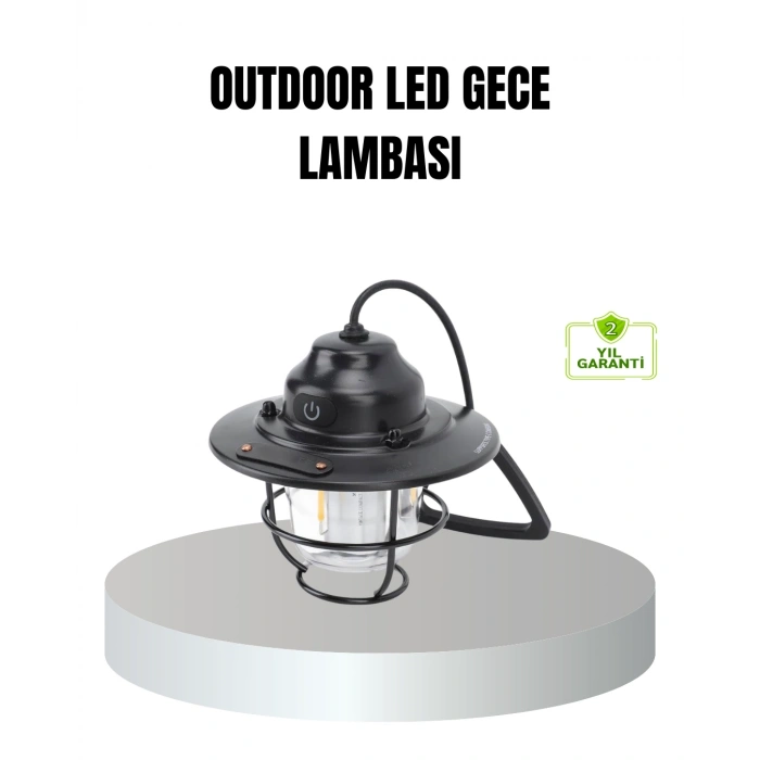 Retro Kamp Lambası Su Geçirmez Taşınabilir Gece Işığı Uzun Pil Ömürlü