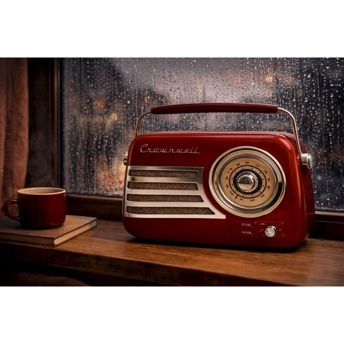 Retro Tasarımlı Bluetooth Fm Radyo Kırmızı