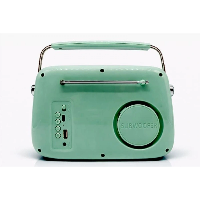 Retro Tasarımlı Bluetooth Fm Radyo Mint Yeşil