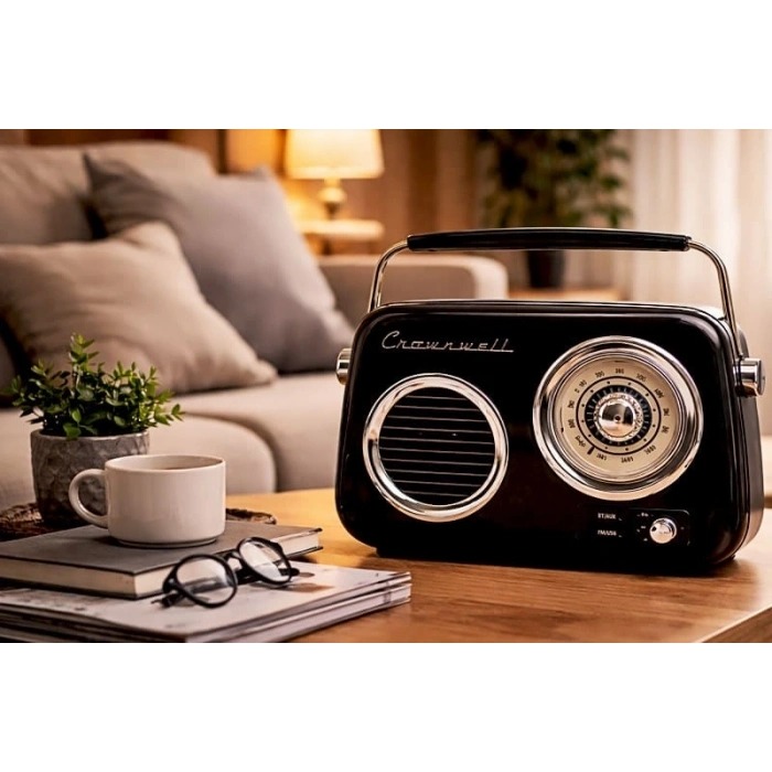 Retro Tasarımlı Bluetooth Fm Radyo Siyah