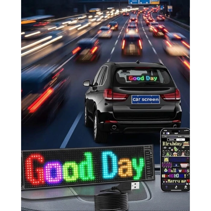 Rgb Led Yazı Paneli Telefon Kontrollü Kayan Yazı Animasyonlu Ekran