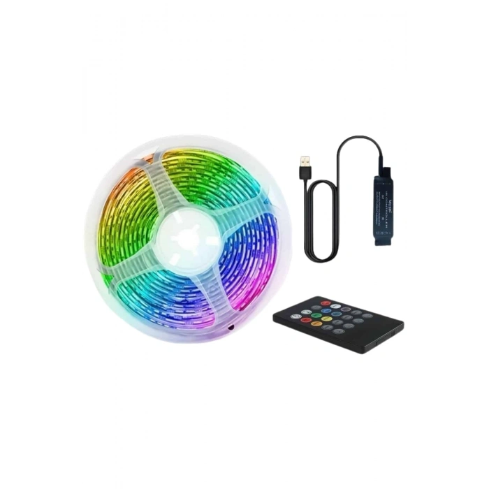 Rgb Şerit Led 10 Metre Led Işık Kumanda İle Kontrol Rgb