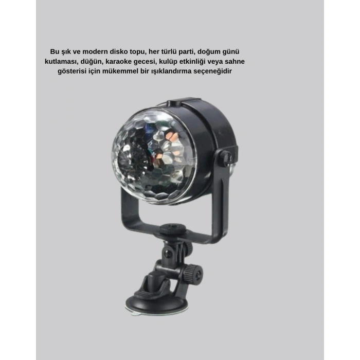 Ritme Duyarlı Led Disko Topu – Renkli Işık Gösterili Parti Lambası