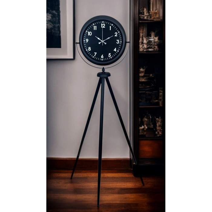Royal Black Tripod Ayaklı Modern Tasarım Saat