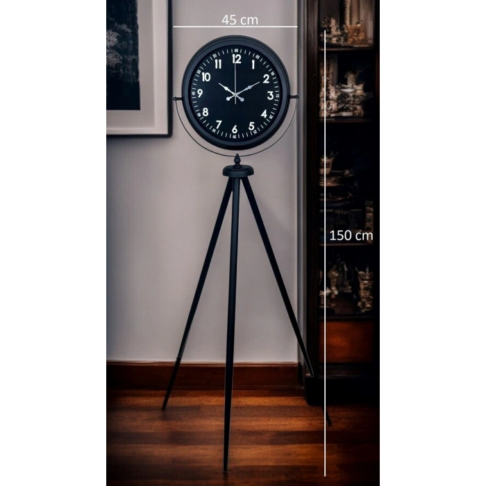Royal Black Tripod Ayaklı Modern Tasarım Saat