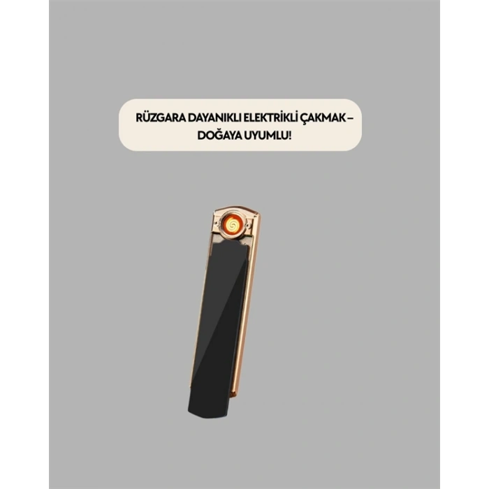 Rüzgar Geçirmez Elektronik Çakmak – Modern Tasarım, Metal Gövde