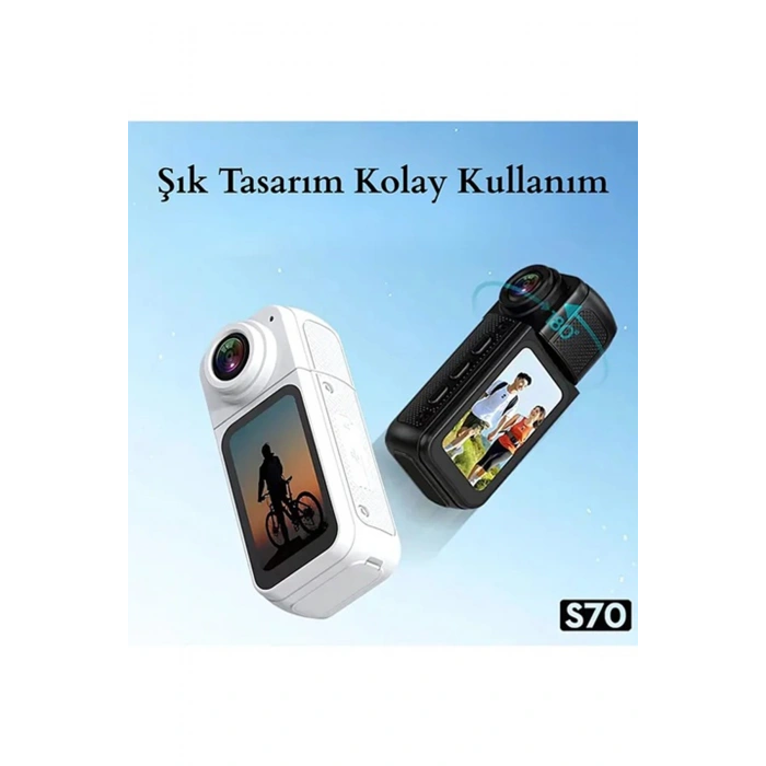 S70 Mıknatıslı Yaka Kamerası Hd Kalite, 30 Fps, Kolay Bağlantı, Boyun Askısı 2.7k Siyah