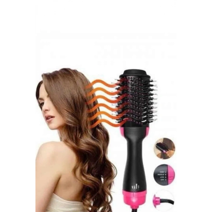 Saç Kurutma Makinesi Saç Düzleştirici Fön Tarak Isı Ayarlı Sıkı Dişli