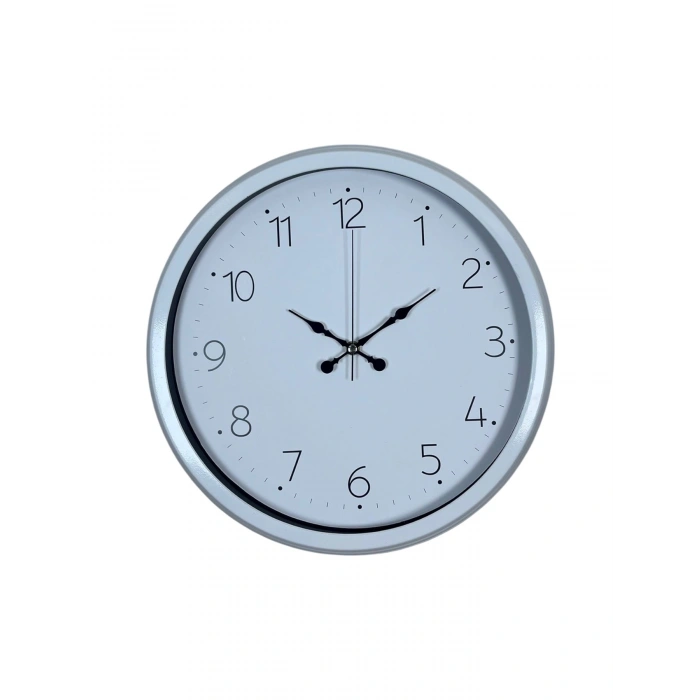 Sade Tasarım Beyaz 40 Cm Metal Standart Duvar Saati