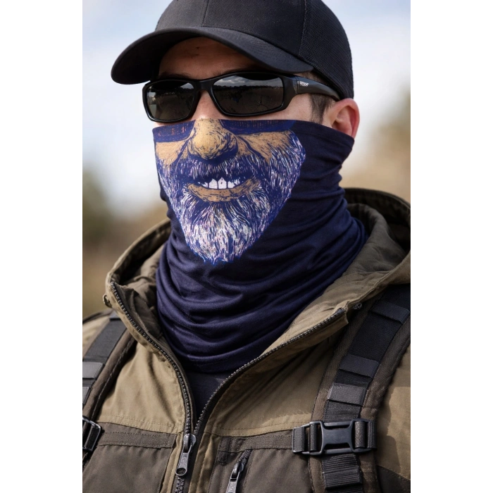 Sakallı Yüz Desenli Baf Buff – Çok Amaçlı Boyunluk  Maske 1 No