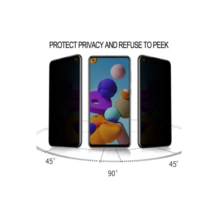 Samsung A21S Uyumlu Hayalet Ekran Gizli Tam Kaplayan Kırılmaz Cam Seramik Ekran Koruyucu Film (599)