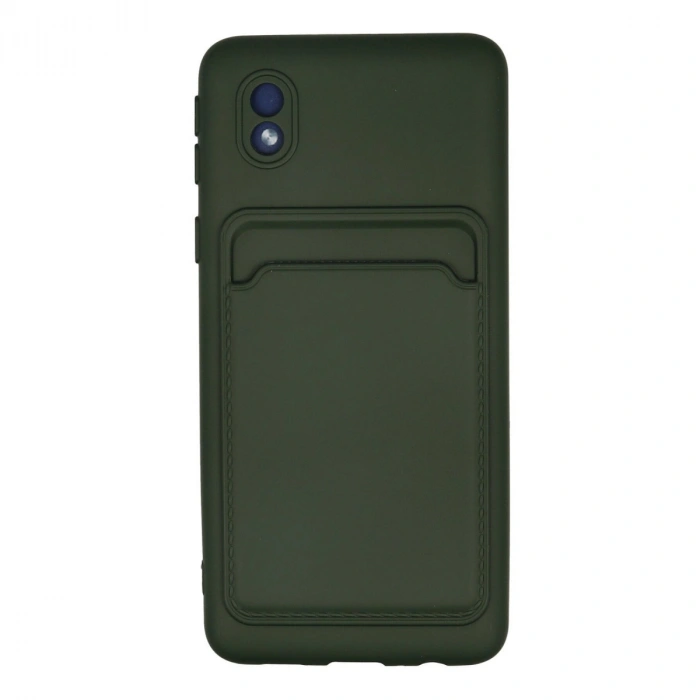 Samsung Galaxy A01 Core Kılıf Kelvin Kartvizitli Silikon - Koyu Yeşil